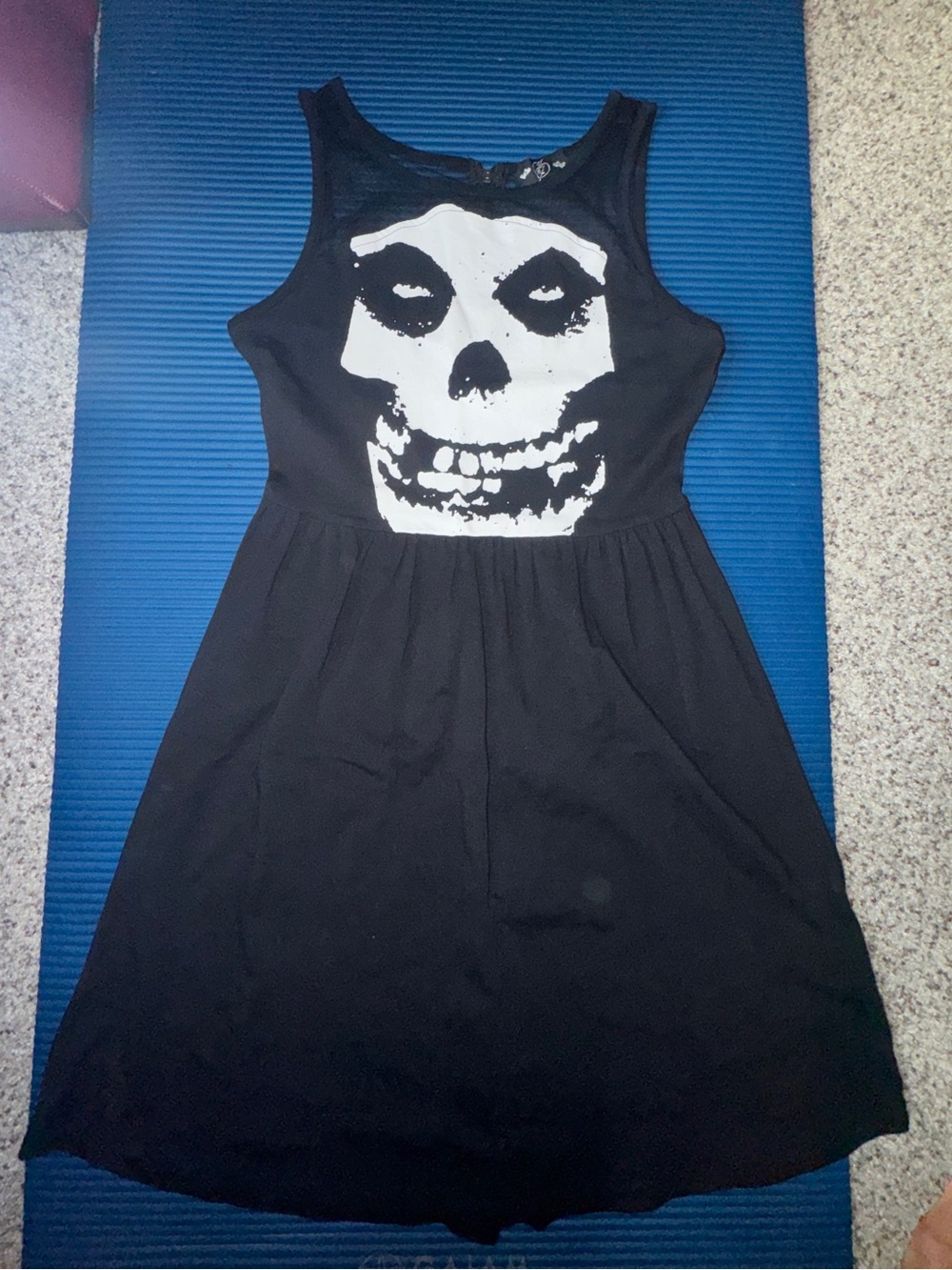 Iron Fist Black Dress with White Skull Print